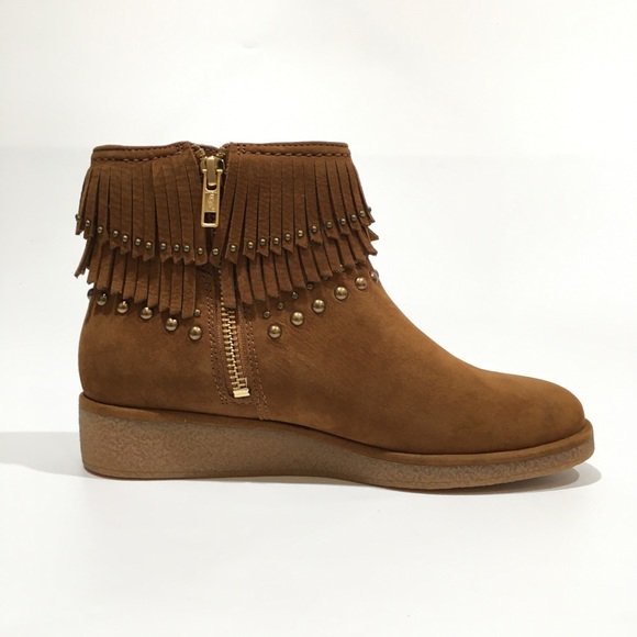 UGG Ariane Studded Fringe Ankle Boots -Chestnut Nubuck -Women’s US 5 -NEW - Picture 4 of 8